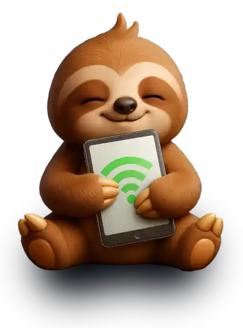 Peresoso con Internet residencial con velocidad simétrica